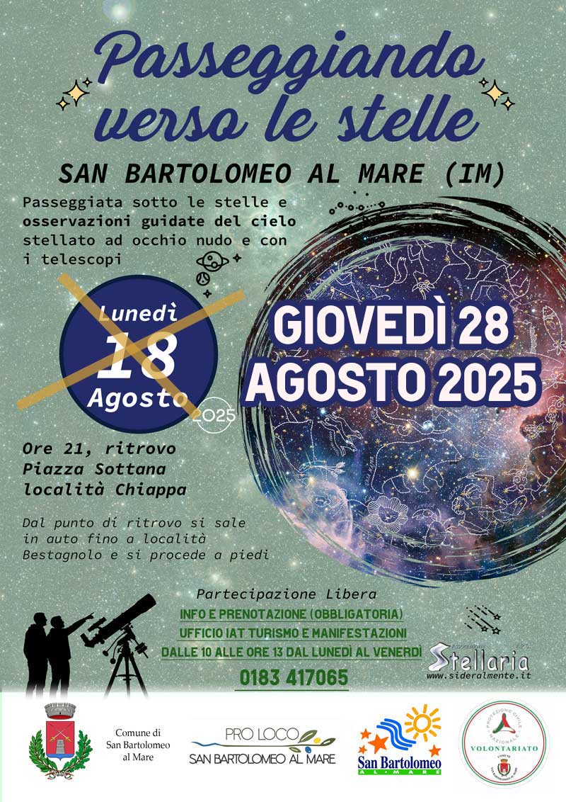 Cambio data per “Passeggiando verso le Stelle”